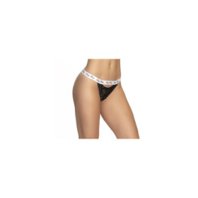 Culotte dentelle noir avec ceinture blanche imprimé 